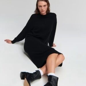 ✅ Allude Sweater Dress Midi Knit in Black